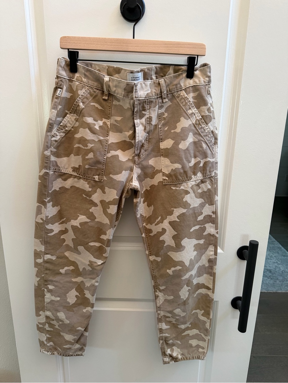 Citizens Of Humanity Beige Camo Straight Leg Pants
